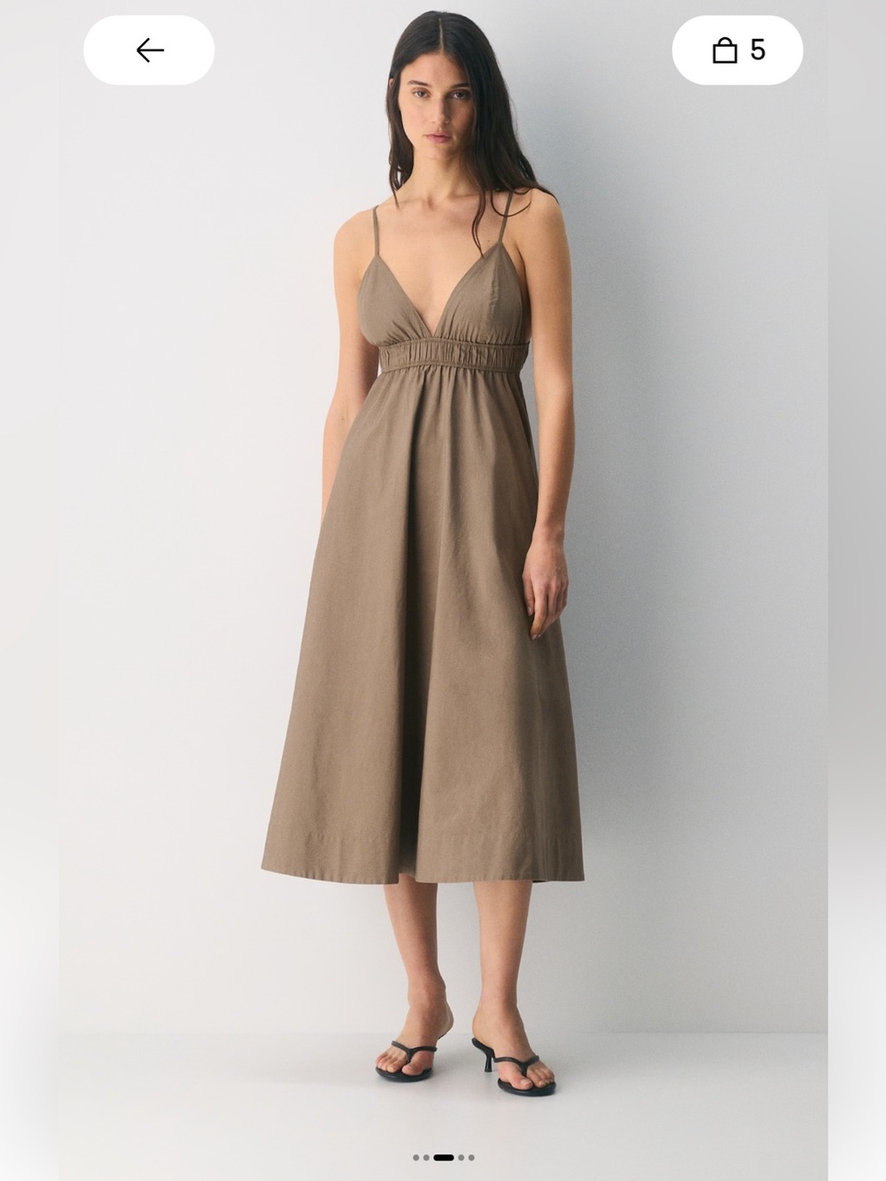 Aritzia folio brown Poplin Midi Dress- almost sold out!